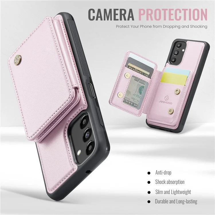 JEEHOOD J05 For Samsung Galaxy A13 5G Case Card Holder Kickstand Leather+TPU Phone Cover