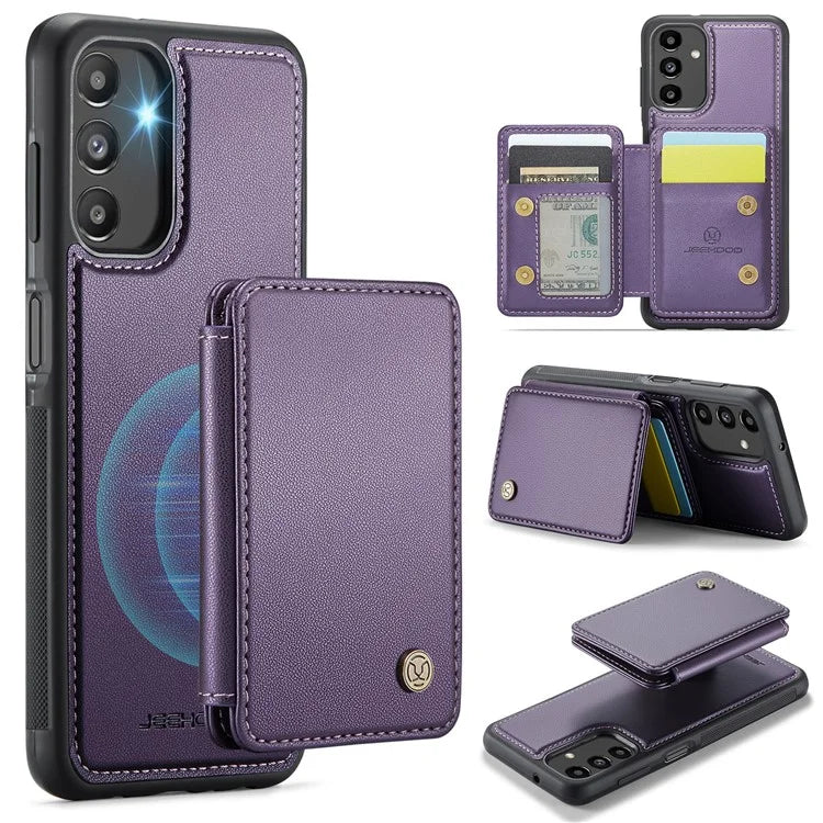 JEEHOOD J05 For Samsung Galaxy A13 5G Case Card Holder Kickstand Leather+TPU Phone Cover
