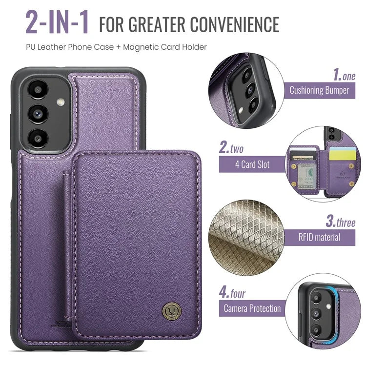 JEEHOOD J05 For Samsung Galaxy A13 5G Case Card Holder Kickstand Leather+TPU Phone Cover