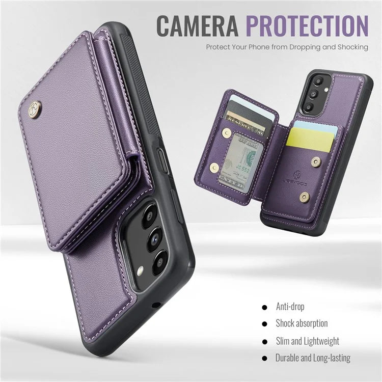 JEEHOOD J05 For Samsung Galaxy A13 5G Case Card Holder Kickstand Leather+TPU Phone Cover