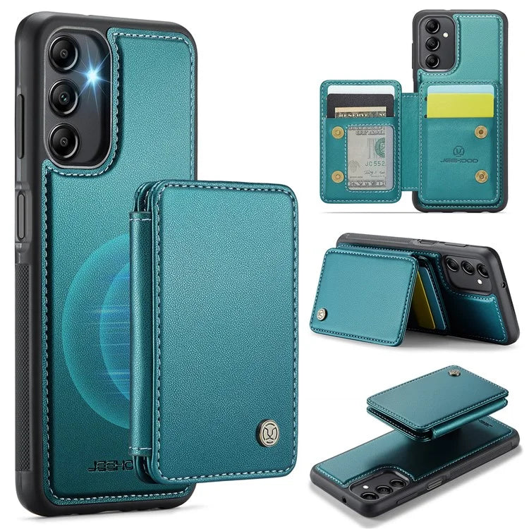 JEEHOOD J05 For Samsung Galaxy A14 4G / 5G Case Card Holder Kickstand Leather+TPU Phone Cover