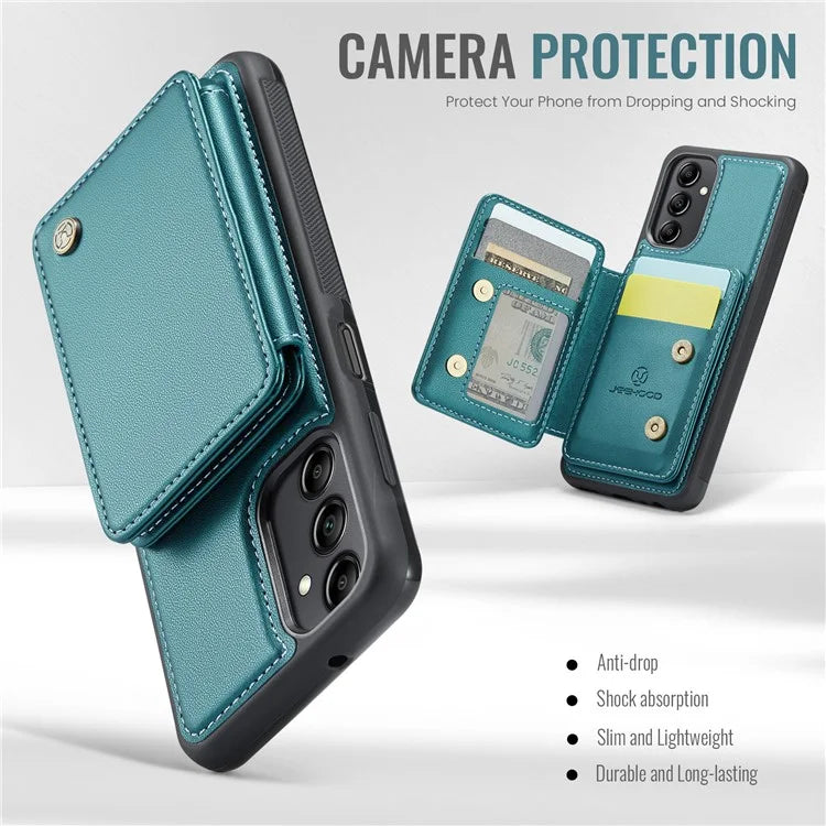 JEEHOOD J05 For Samsung Galaxy A14 4G / 5G Case Card Holder Kickstand Leather+TPU Phone Cover