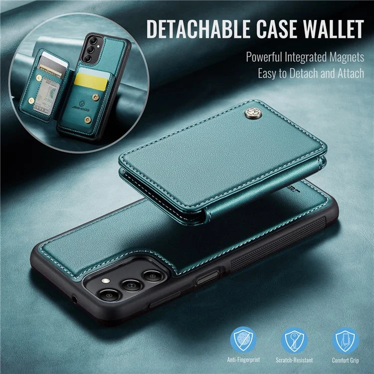 JEEHOOD J05 For Samsung Galaxy A14 4G / 5G Case Card Holder Kickstand Leather+TPU Phone Cover
