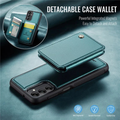 JEEHOOD J05 For Samsung Galaxy A14 4G / 5G Case Card Holder Kickstand Leather+TPU Phone Cover