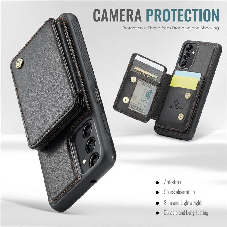 JEEHOOD J05 For Samsung Galaxy A14 4G / 5G Case Card Holder Kickstand Leather+TPU Phone Cover