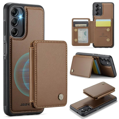 JEEHOOD J05 For Samsung Galaxy A14 4G / 5G Case Card Holder Kickstand Leather+TPU Phone Cover