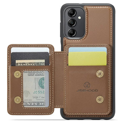 JEEHOOD J05 For Samsung Galaxy A14 4G / 5G Case Card Holder Kickstand Leather+TPU Phone Cover