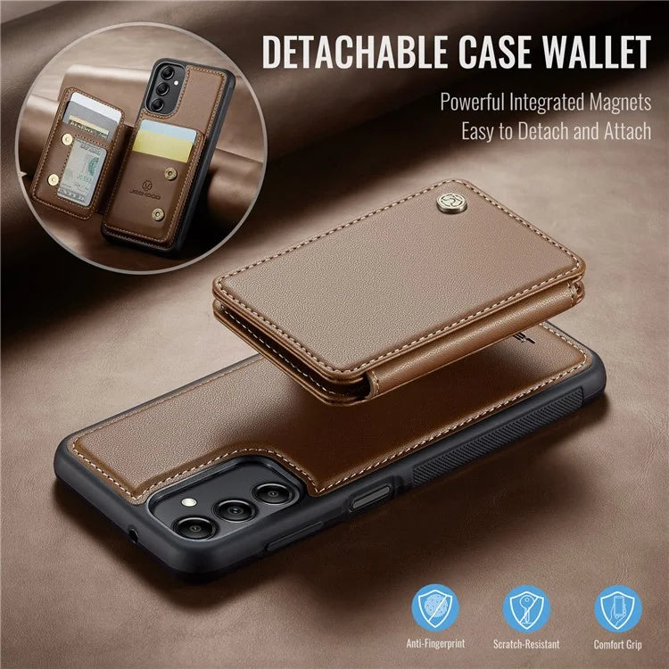 JEEHOOD J05 For Samsung Galaxy A14 4G / 5G Case Card Holder Kickstand Leather+TPU Phone Cover