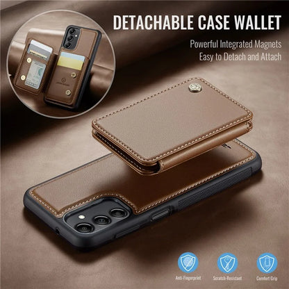 JEEHOOD J05 For Samsung Galaxy A14 4G / 5G Case Card Holder Kickstand Leather+TPU Phone Cover