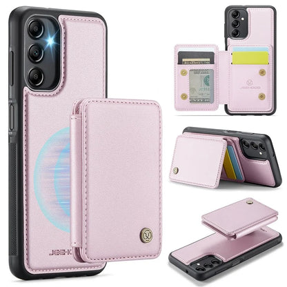 JEEHOOD J05 For Samsung Galaxy A14 4G / 5G Case Card Holder Kickstand Leather+TPU Phone Cover