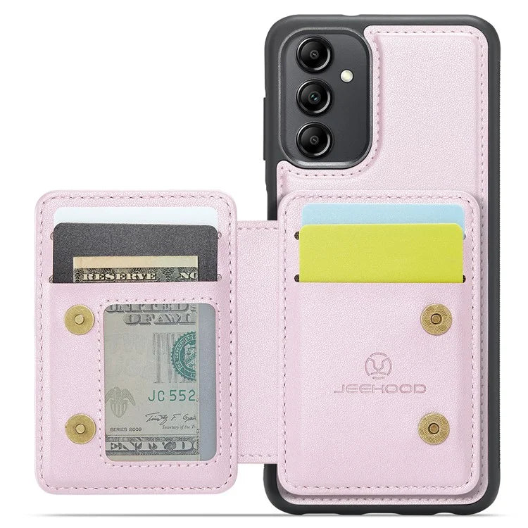 JEEHOOD J05 For Samsung Galaxy A14 4G / 5G Case Card Holder Kickstand Leather+TPU Phone Cover