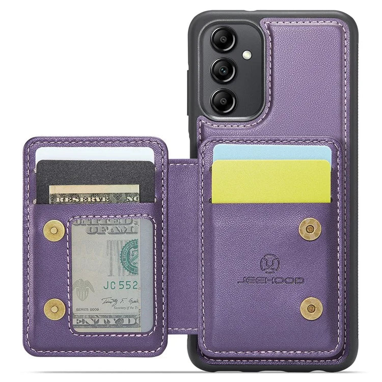 JEEHOOD J05 For Samsung Galaxy A14 4G / 5G Case Card Holder Kickstand Leather+TPU Phone Cover