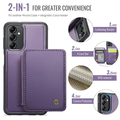 JEEHOOD J05 For Samsung Galaxy A14 4G / 5G Case Card Holder Kickstand Leather+TPU Phone Cover