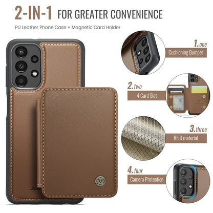 JEEHOOD J05 For Samsung Galaxy A13 4G Case Card Holder Kickstand Leather+TPU Phone Cover