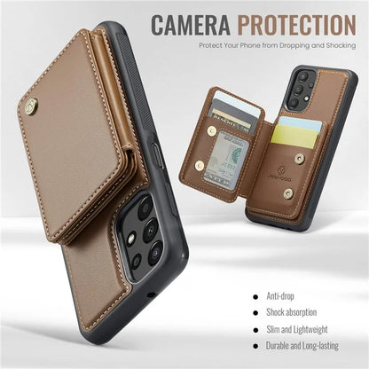 JEEHOOD J05 For Samsung Galaxy A13 4G Case Card Holder Kickstand Leather+TPU Phone Cover