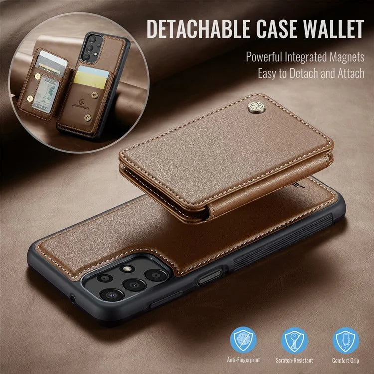 JEEHOOD J05 For Samsung Galaxy A13 4G Case Card Holder Kickstand Leather+TPU Phone Cover