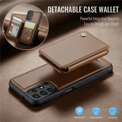 JEEHOOD J05 For Samsung Galaxy A13 4G Case Card Holder Kickstand Leather+TPU Phone Cover