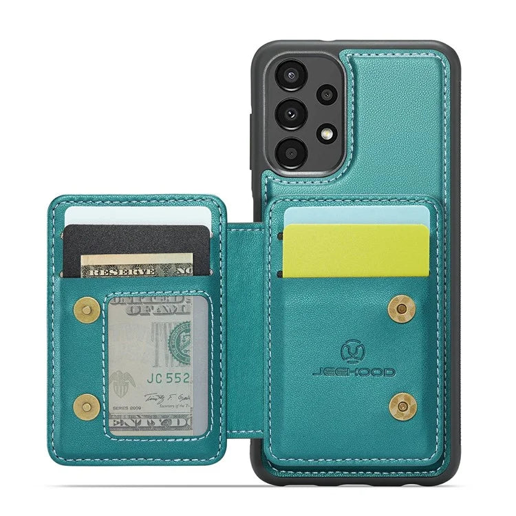 JEEHOOD J05 For Samsung Galaxy A13 4G Case Card Holder Kickstand Leather+TPU Phone Cover