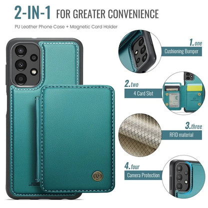 JEEHOOD J05 For Samsung Galaxy A13 4G Case Card Holder Kickstand Leather+TPU Phone Cover