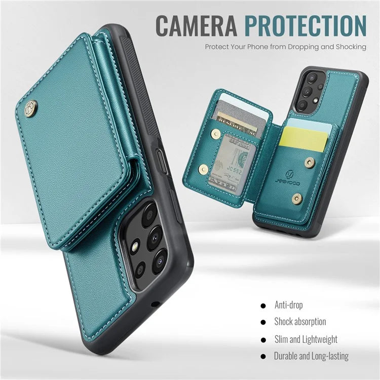 JEEHOOD J05 For Samsung Galaxy A13 4G Case Card Holder Kickstand Leather+TPU Phone Cover