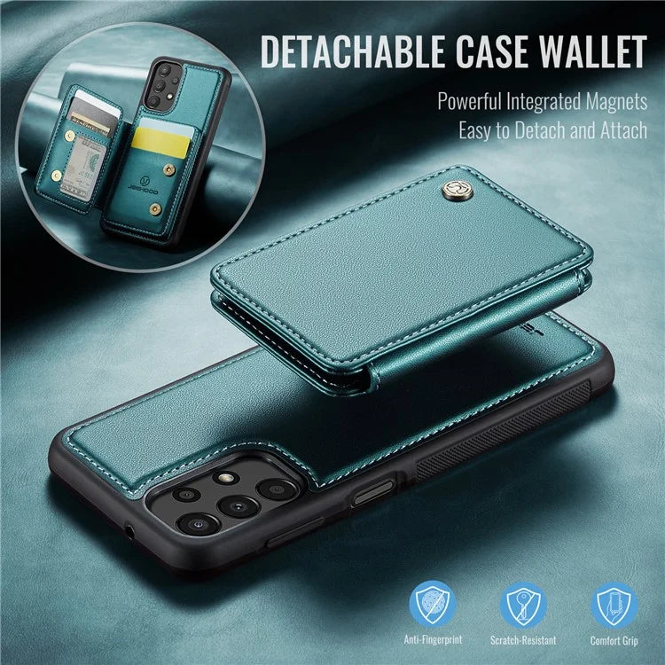 JEEHOOD J05 For Samsung Galaxy A13 4G Case Card Holder Kickstand Leather+TPU Phone Cover