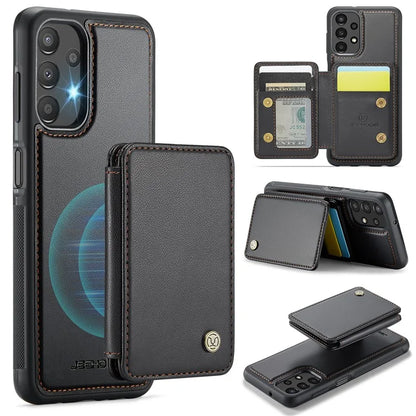 JEEHOOD J05 For Samsung Galaxy A13 4G Case Card Holder Kickstand Leather+TPU Phone Cover