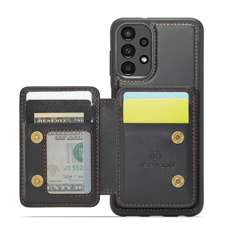 JEEHOOD J05 For Samsung Galaxy A13 4G Case Card Holder Kickstand Leather+TPU Phone Cover