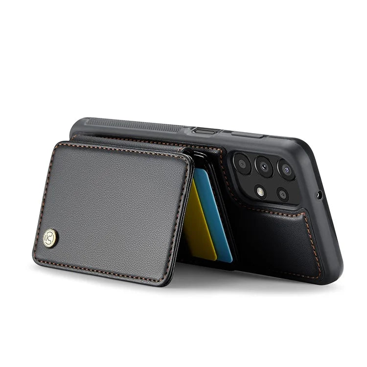 JEEHOOD J05 For Samsung Galaxy A13 4G Case Card Holder Kickstand Leather+TPU Phone Cover