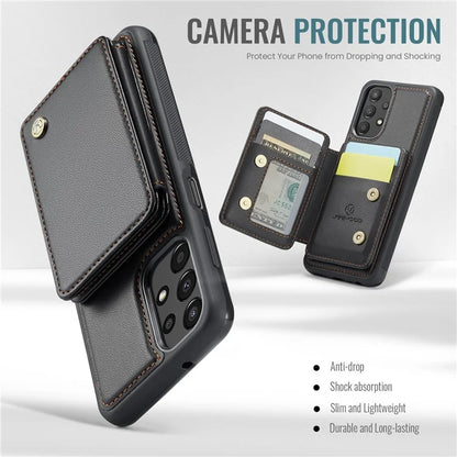 JEEHOOD J05 For Samsung Galaxy A13 4G Case Card Holder Kickstand Leather+TPU Phone Cover
