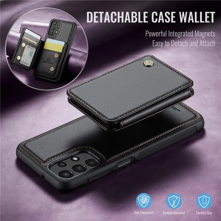 JEEHOOD J05 For Samsung Galaxy A13 4G Case Card Holder Kickstand Leather+TPU Phone Cover