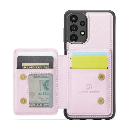 JEEHOOD J05 For Samsung Galaxy A13 4G Case Card Holder Kickstand Leather+TPU Phone Cover
