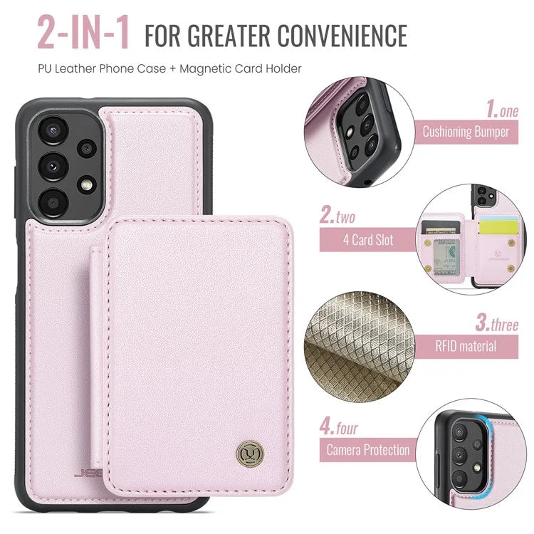 JEEHOOD J05 For Samsung Galaxy A13 4G Case Card Holder Kickstand Leather+TPU Phone Cover