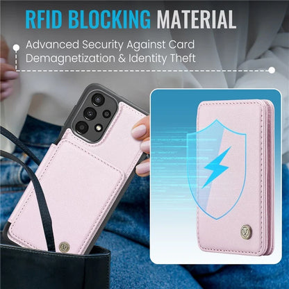 JEEHOOD J05 For Samsung Galaxy A13 4G Case Card Holder Kickstand Leather+TPU Phone Cover