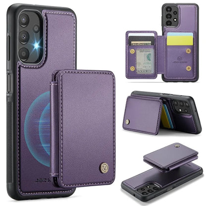 JEEHOOD J05 For Samsung Galaxy A13 4G Case Card Holder Kickstand Leather+TPU Phone Cover