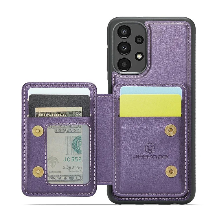 JEEHOOD J05 For Samsung Galaxy A13 4G Case Card Holder Kickstand Leather+TPU Phone Cover
