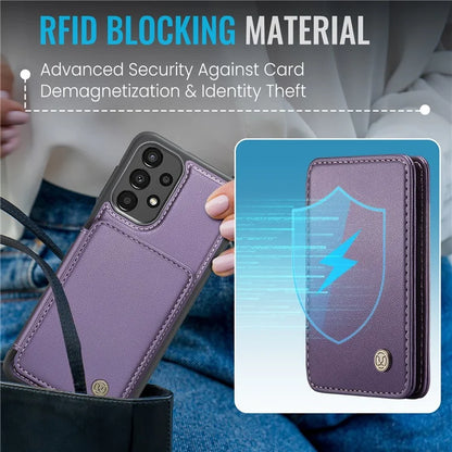 JEEHOOD J05 For Samsung Galaxy A13 4G Case Card Holder Kickstand Leather+TPU Phone Cover