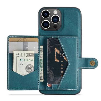 JEEHOOD J01 For iPhone 16 Pro Max Case Retro Leather + TPU Phone Cover Detachable Magnetic Card Holder