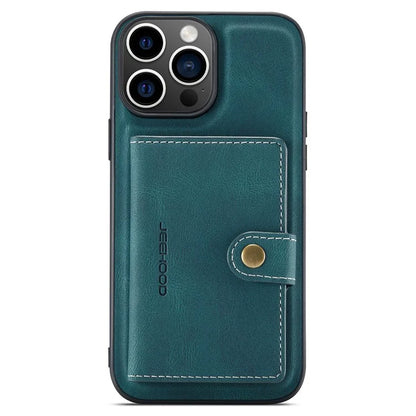 JEEHOOD J01 For iPhone 16 Pro Max Case Retro Leather + TPU Phone Cover Detachable Magnetic Card Holder
