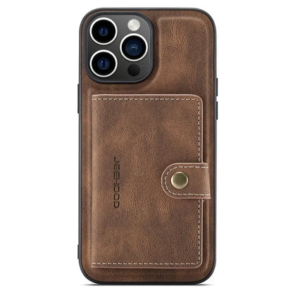 JEEHOOD J01 For iPhone 16 Pro Max Case Retro Leather + TPU Phone Cover Detachable Magnetic Card Holder