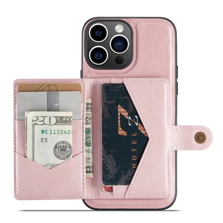 JEEHOOD J01 For iPhone 16 Pro Max Case Retro Leather + TPU Phone Cover Detachable Magnetic Card Holder