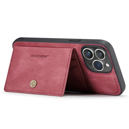 JEEHOOD J01 For iPhone 16 Pro Max Case Retro Leather + TPU Phone Cover Detachable Magnetic Card Holder