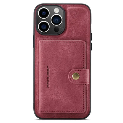 JEEHOOD J01 For iPhone 16 Pro Max Case Retro Leather + TPU Phone Cover Detachable Magnetic Card Holder