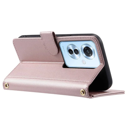 For Oppo F25 Pro 5G / Reno11 F 5G Wallet Case Rhombus Grid PU Leather Phone Cover