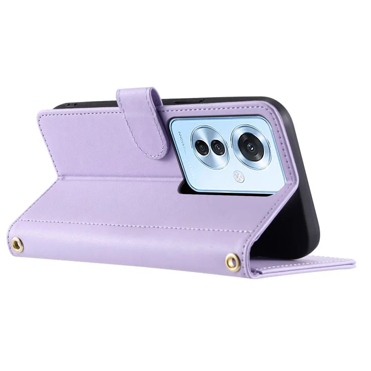 For Oppo F25 Pro 5G / Reno11 F 5G Wallet Case Rhombus Grid PU Leather Phone Cover