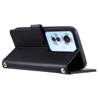 For Oppo F25 Pro 5G / Reno11 F 5G Wallet Case Rhombus Grid PU Leather Phone Cover