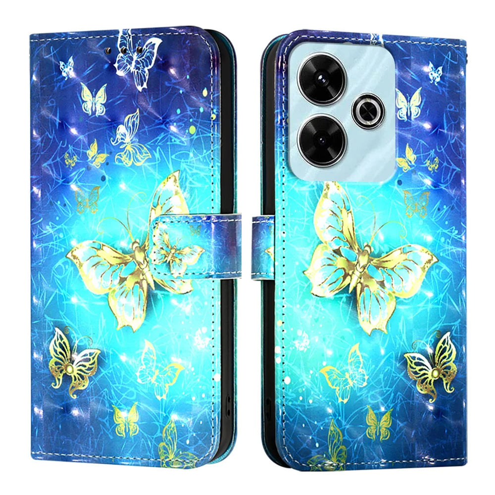 For Xiaomi Redmi 13 4G Leather Case YB Pattern Printing Leather Series-2 Pattern Printing Wallet Stand Cover
