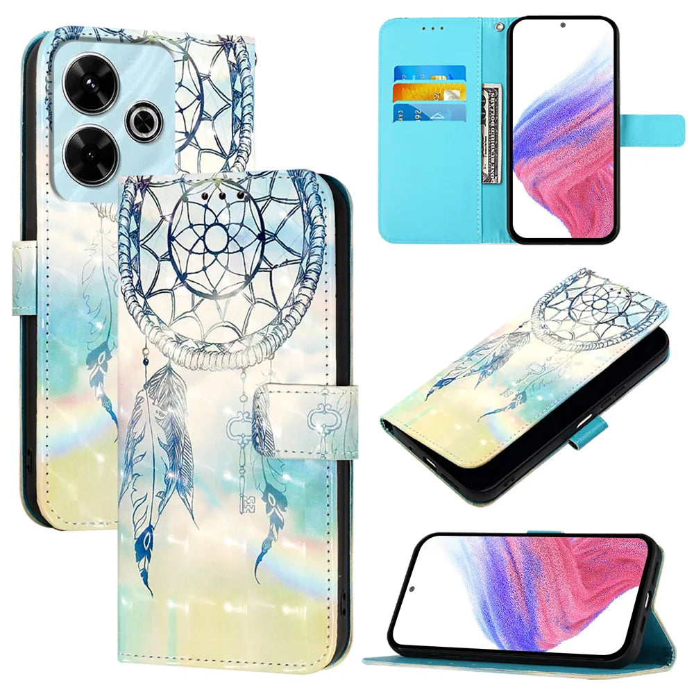 For Xiaomi Redmi 13 4G Leather Case YB Pattern Printing Leather Series-2 Pattern Printing Wallet Stand Cover