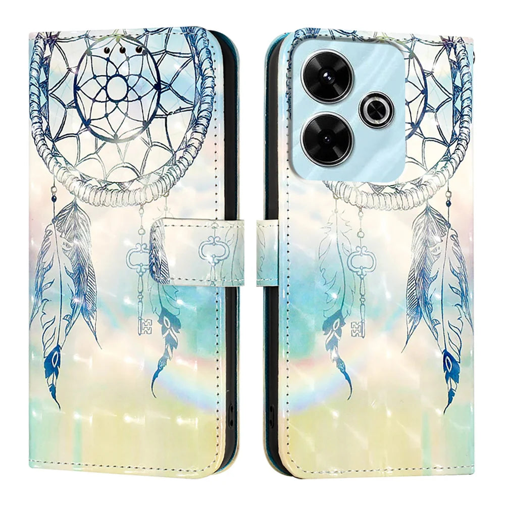 For Xiaomi Redmi 13 4G Leather Case YB Pattern Printing Leather Series-2 Pattern Printing Wallet Stand Cover