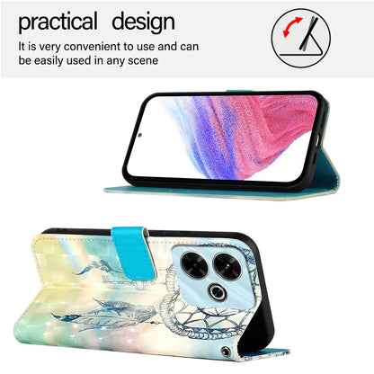 For Xiaomi Redmi 13 4G Leather Case YB Pattern Printing Leather Series-2 Pattern Printing Wallet Stand Cover