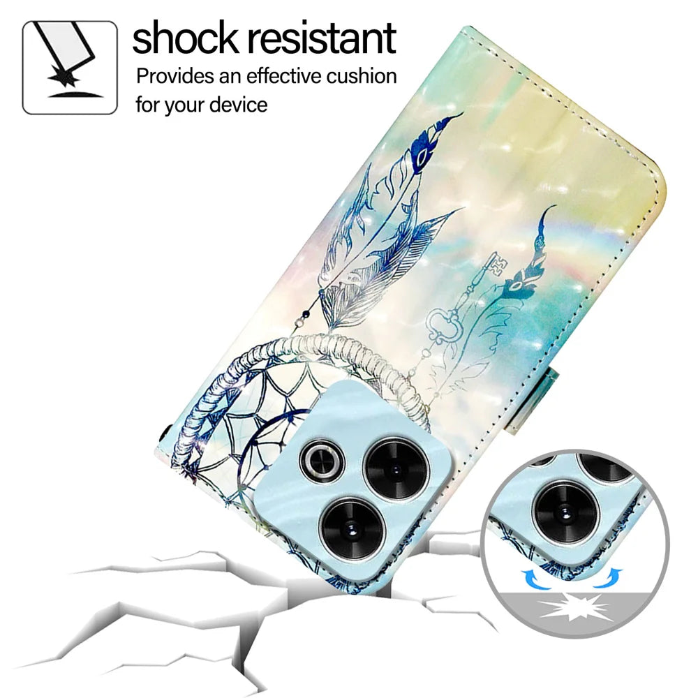 For Xiaomi Redmi 13 4G Leather Case YB Pattern Printing Leather Series-2 Pattern Printing Wallet Stand Cover